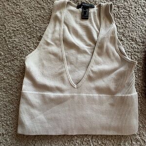 Forever 21 Ribbed V-Neck Tan Tank Top